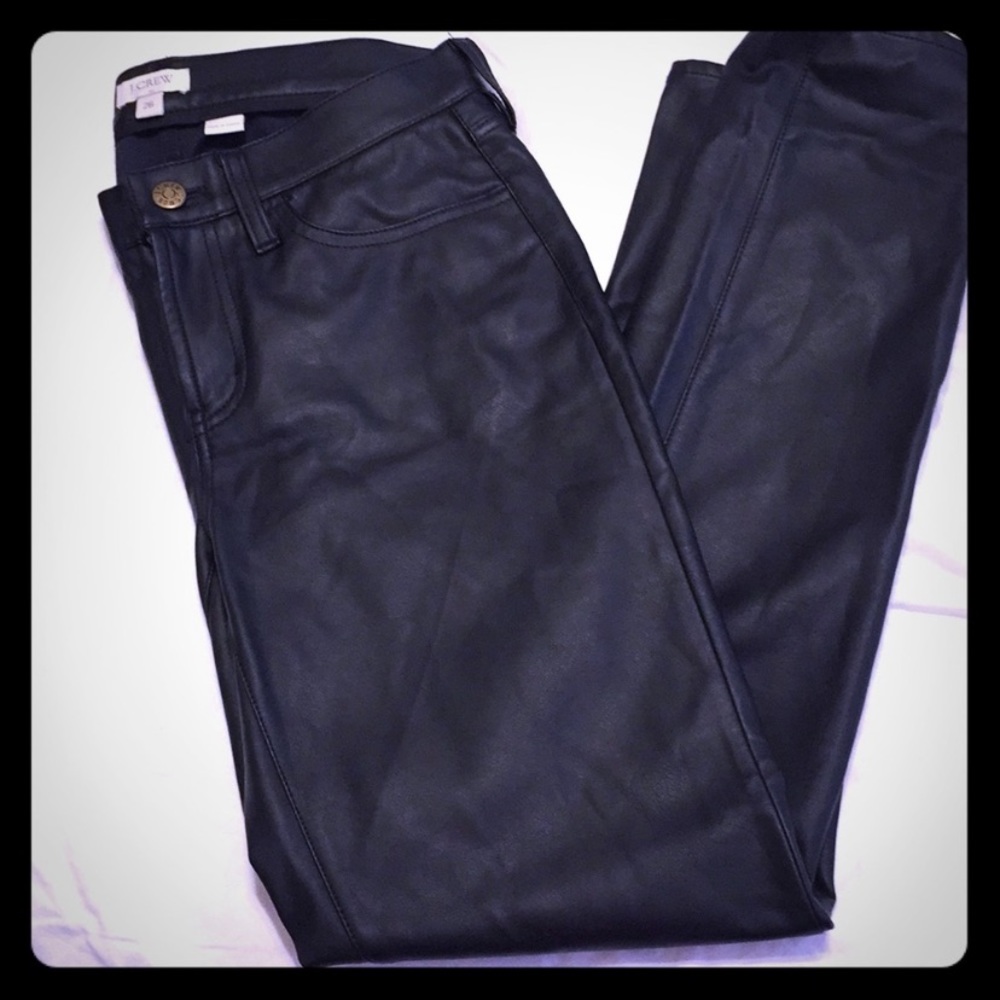 J. Crew faux leather black pants size 26